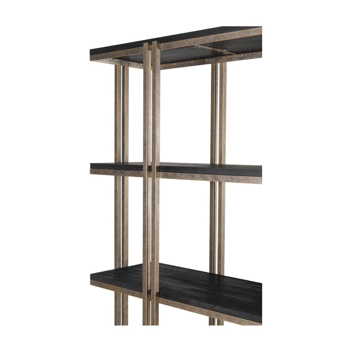 Sandblasted Mango Wood Champagne Gold Wall Shelf