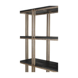Sandblasted Mango Wood Champagne Gold Wall Shelf
