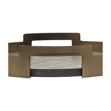 Round Mango Wood & Smoked Gold Serving Tray