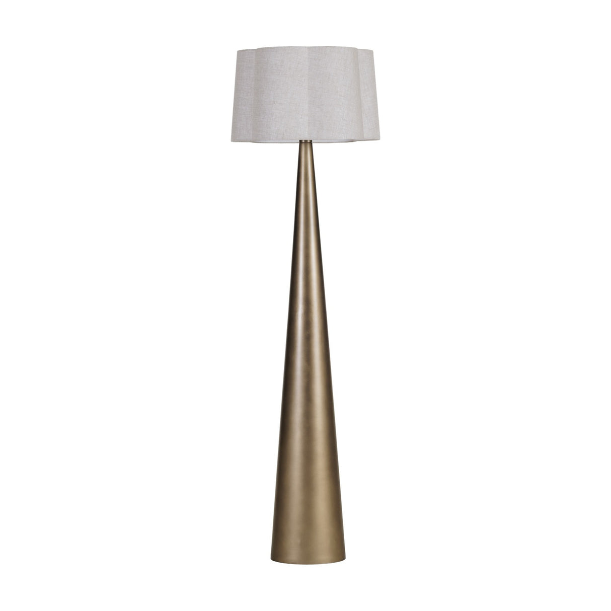 Tapered Smoked Gold Linen Floor Lamp