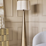 Tapered Smoked Gold Linen Floor Lamp