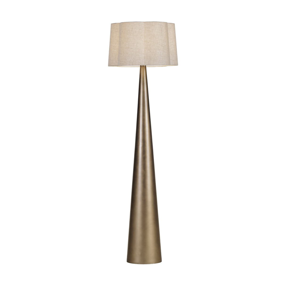 Tapered Smoked Gold Linen Floor Lamp