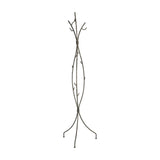 Libra Interiors Branch-Style Iron Tripod Coat Stand in black with bronze highlights, featuring sculptural branch hooks and a tripod base on a white background.
