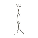 Libra Interiors Branch-Style Iron Tripod Coat Stand in black with bronze highlights, hand-forged branch hooks and a tripod base, on a white background.