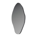 Libra Interiors Corrugated Iron Organic Wall Mirror with a tall pebble-shaped silhouette and gilded oak effect ridged metal frame on a white background.
