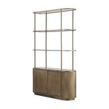 Marble Top Corrugated Metal Wall Shelf – Gold
