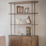Marble Top Corrugated Metal Wall Shelf – Gold