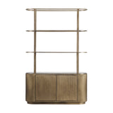 Marble Top Corrugated Metal Wall Shelf – Gold