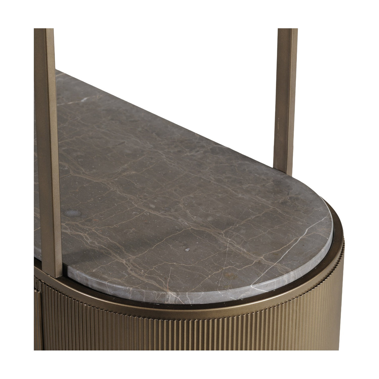Marble Top Corrugated Metal Wall Shelf – Gold