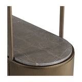 Marble Top Corrugated Metal Wall Shelf – Gold