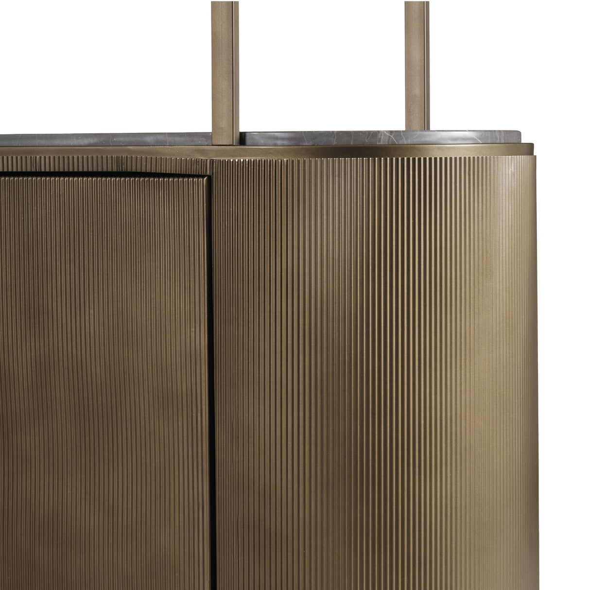 Marble Top Corrugated Metal Wall Shelf – Gold