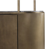 Marble Top Corrugated Metal Wall Shelf – Gold