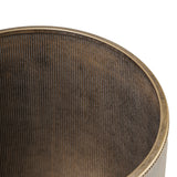 Marble Top Corrugated Metal Wall Shelf – Gold