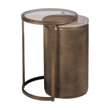Marble & Glass Nesting Side Table – Gold