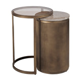 Marble & Glass Nesting Side Table – Gold