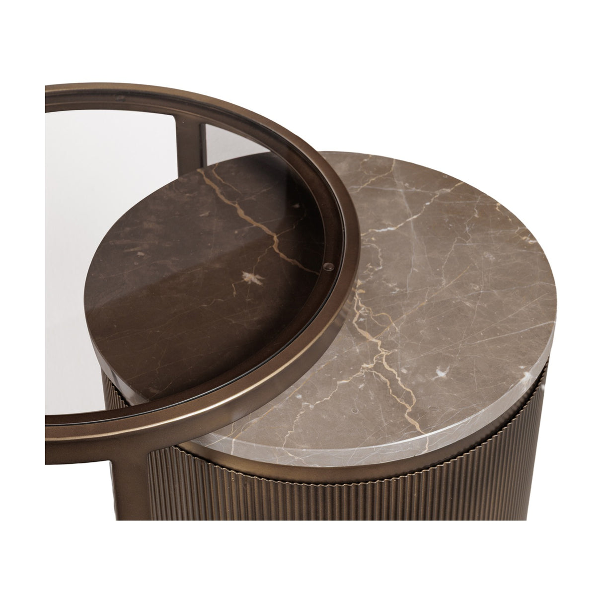 Marble & Glass Nesting Side Table – Gold