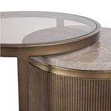 Marble & Glass Nesting Side Table – Gold