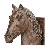 Close-up of Libra Interiors Textured Resin Horse Bookend in brown, showing the sculpted horse head with flowing mane and stone effect finish.
