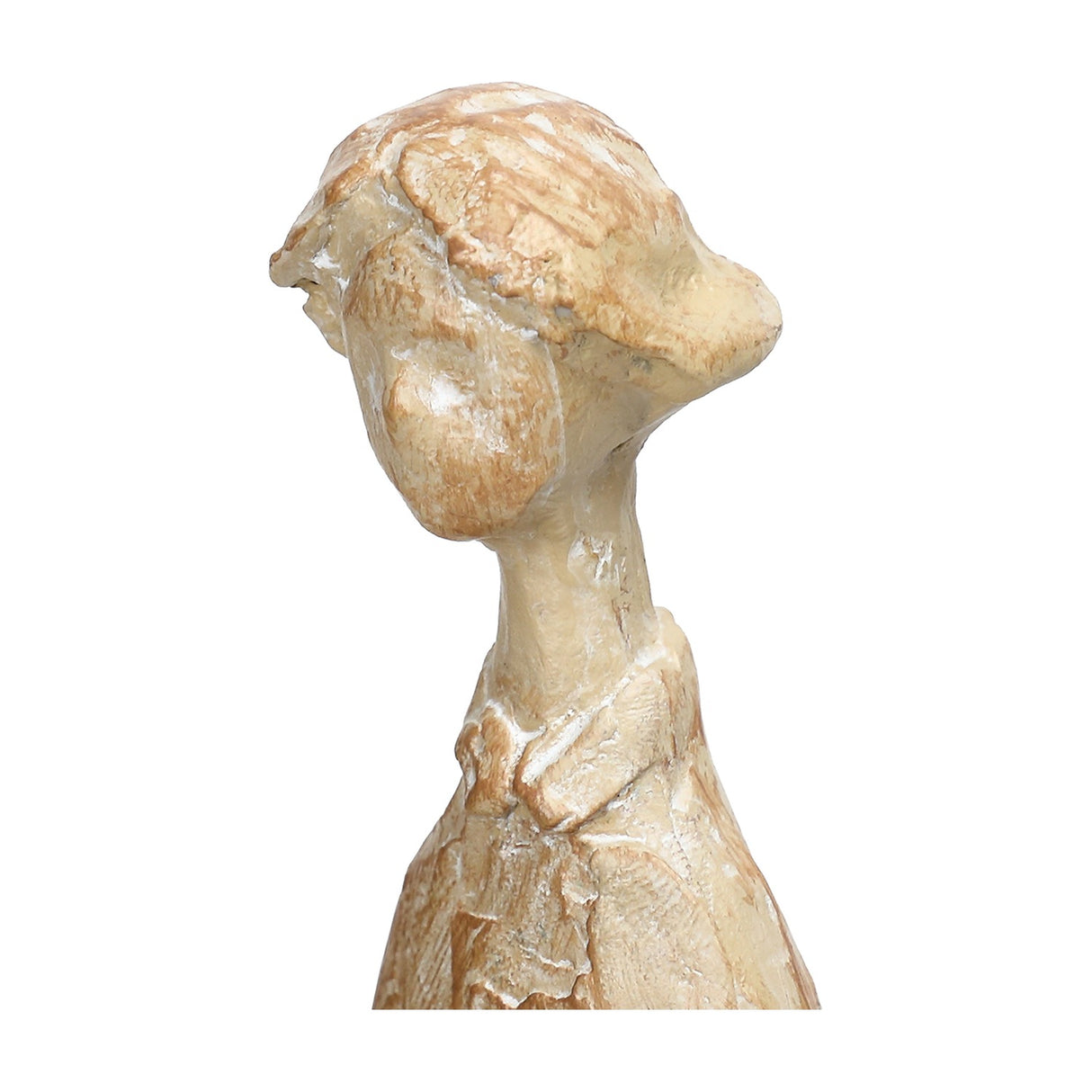Carved Resin Family Group Sculpture – Brown