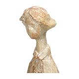 Carved Resin Family Group Sculpture – Brown