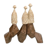 Carved Resin Family Group Sculpture – Brown