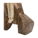 Carved Resin Family Group Sculpture – Brown
