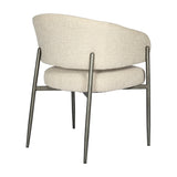 Boucle Curved-Back Dining Chair – Cream
