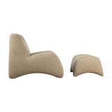 Boucle Curved Accent Armchair – Beige