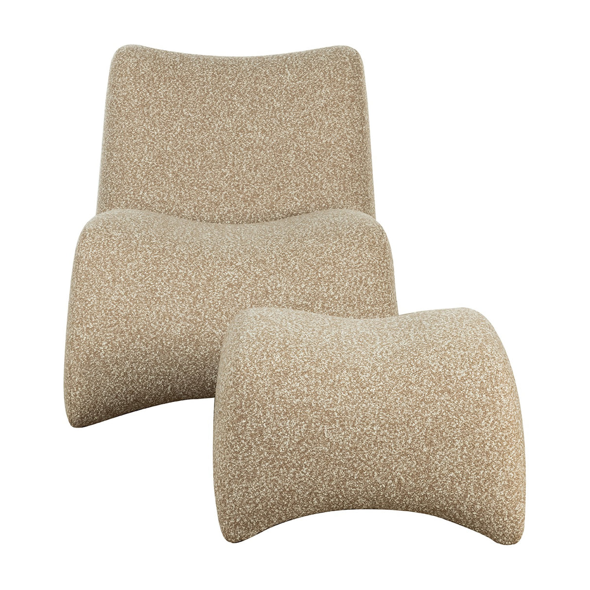 Boucle Curved Accent Armchair – Beige
