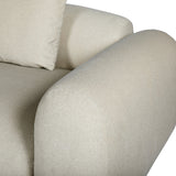 Close-up of the Libra Interiors Brushed Velvet 3 Seater Modular Sofa in cream, showing the rounded arm, brushed felted upholstery and matching cushion.