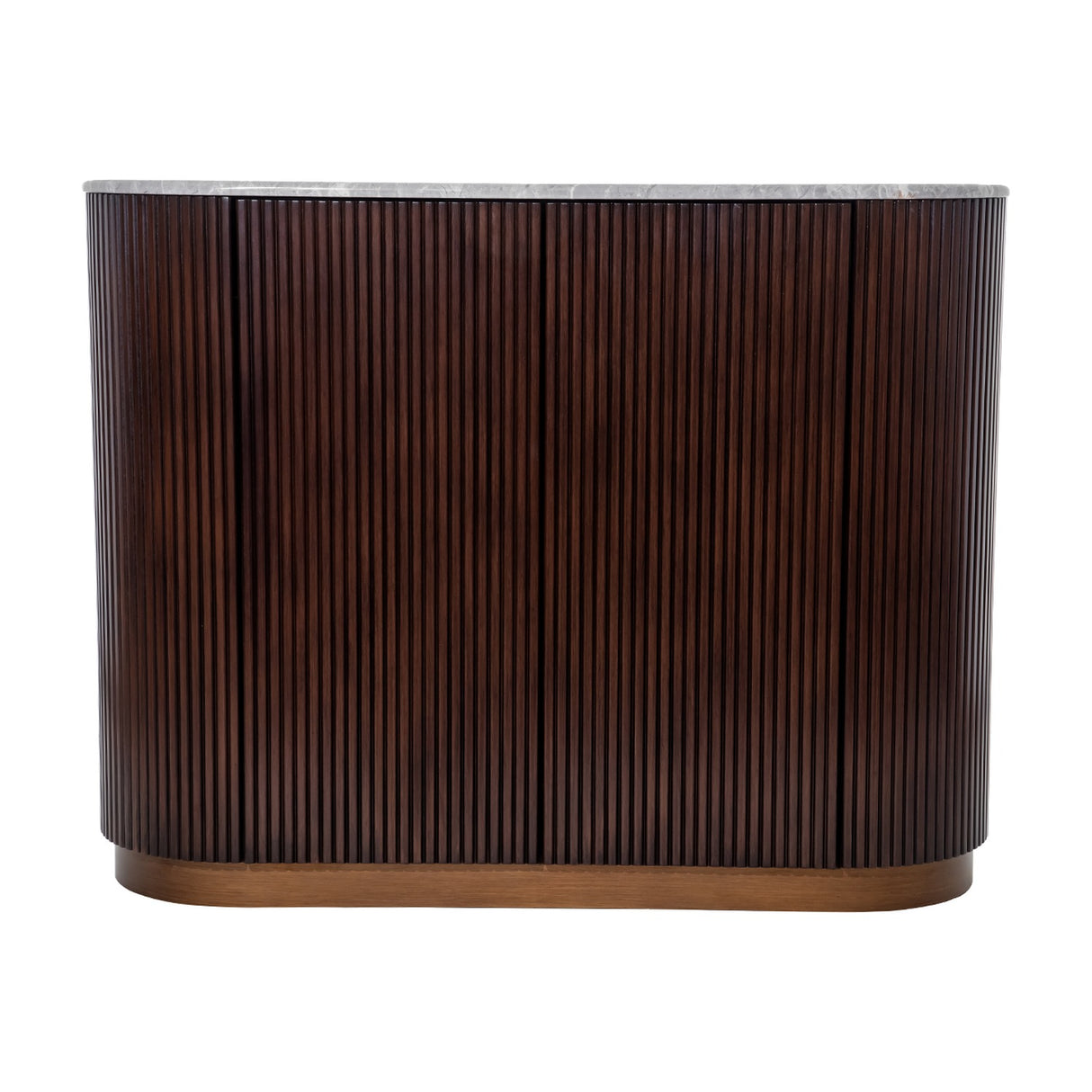Marble Top Fluted Walnut Cabinet – Brown