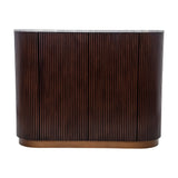 Marble Top Fluted Walnut Cabinet – Brown