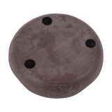 Underside of the Libra Interiors Hammered Aluminium 3 Wick Bowl Candle in brown, showing three black felt pads on the base against a white background.