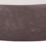 Libra Interiors hammered aluminium three wick bowl candle in brown, close-up detail of the matte stonewash finish and rounded vessel side.