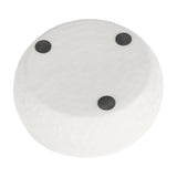 Libra Interiors Hammered Stonewash Aluminium Bowl in white, underside view showing three small dark feet on the rounded matt base.