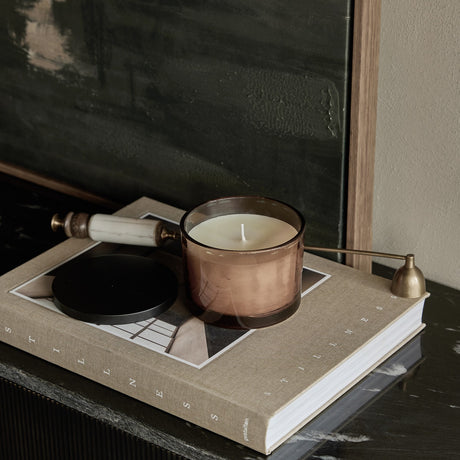 Amber Glass Palo Santo Scented Candle – Brown
