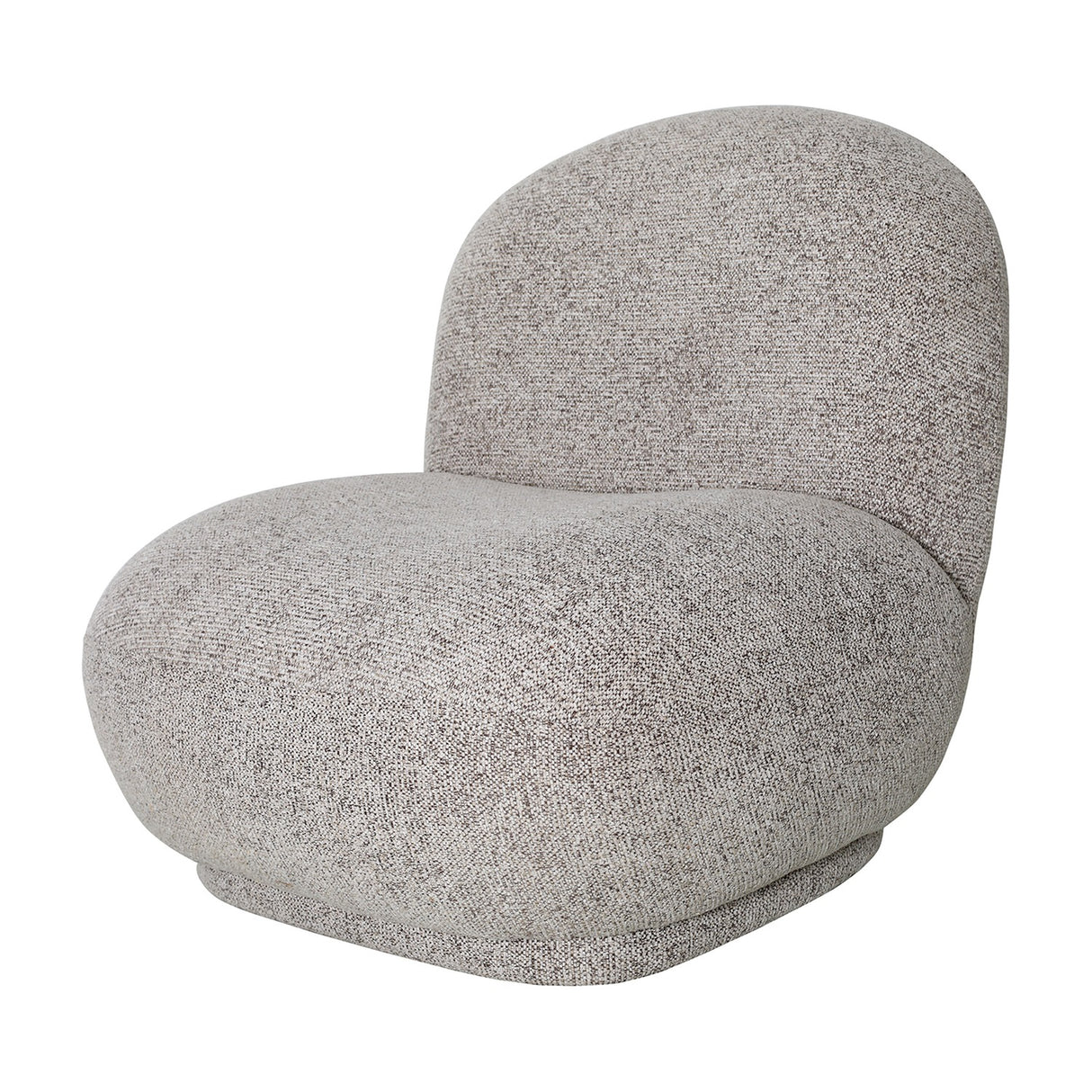 Curved Heathered Chenille Armchair – Grey