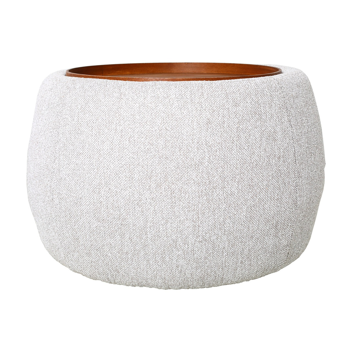 Chenille Storage Footstool Ottoman – Cream