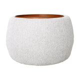 Chenille Storage Footstool Ottoman – Cream