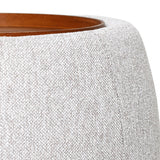 Chenille Storage Footstool Ottoman – Cream