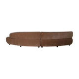 Curved Velvet Modular Sofa – Brown