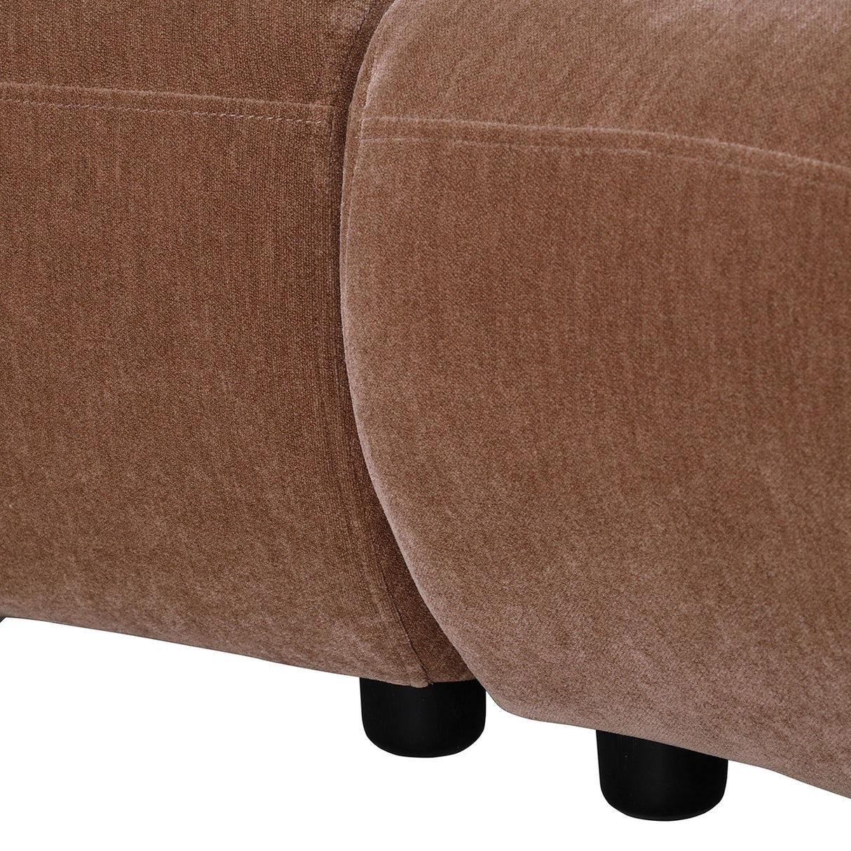 Curved Velvet Modular Sofa – Brown