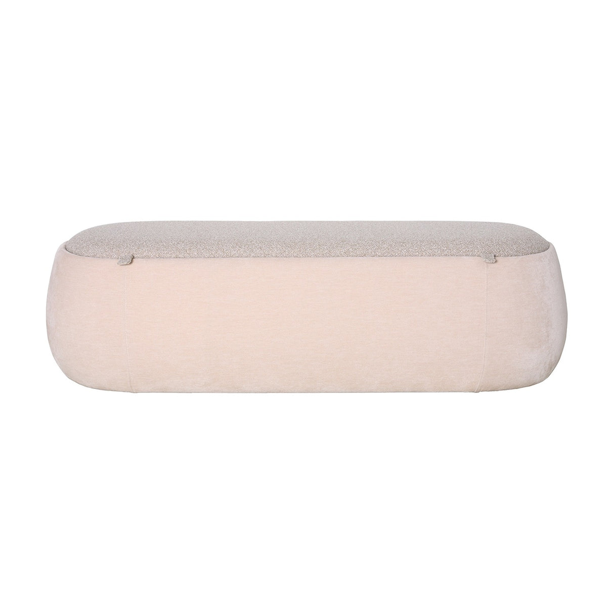 Velvet Boucle Storage Ottoman – Cream