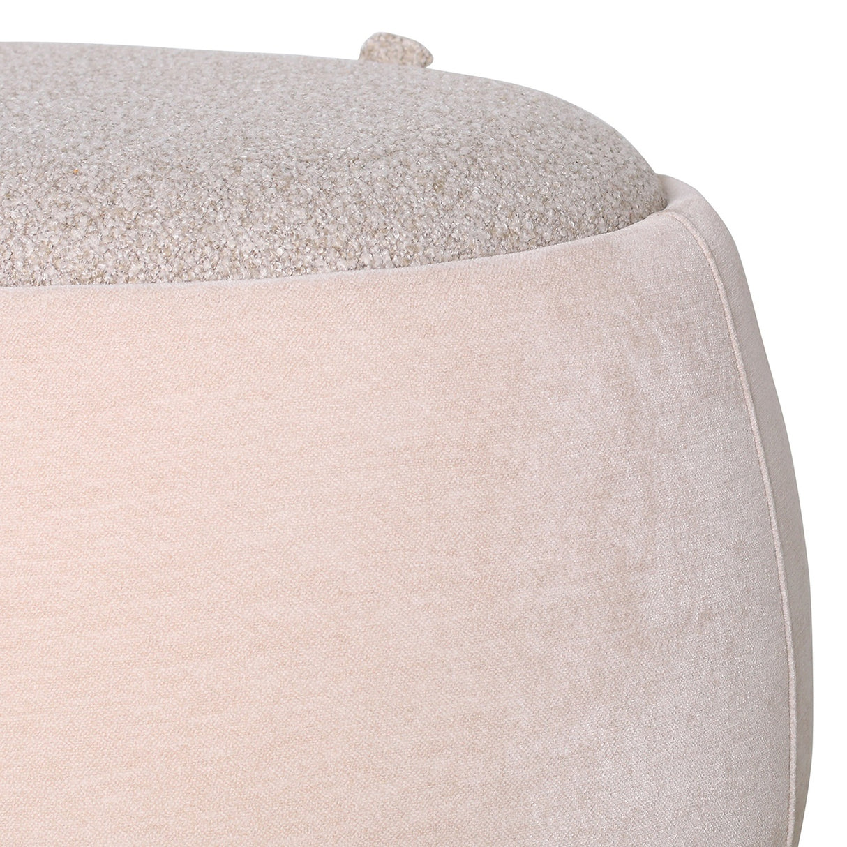 Velvet Boucle Storage Ottoman – Cream