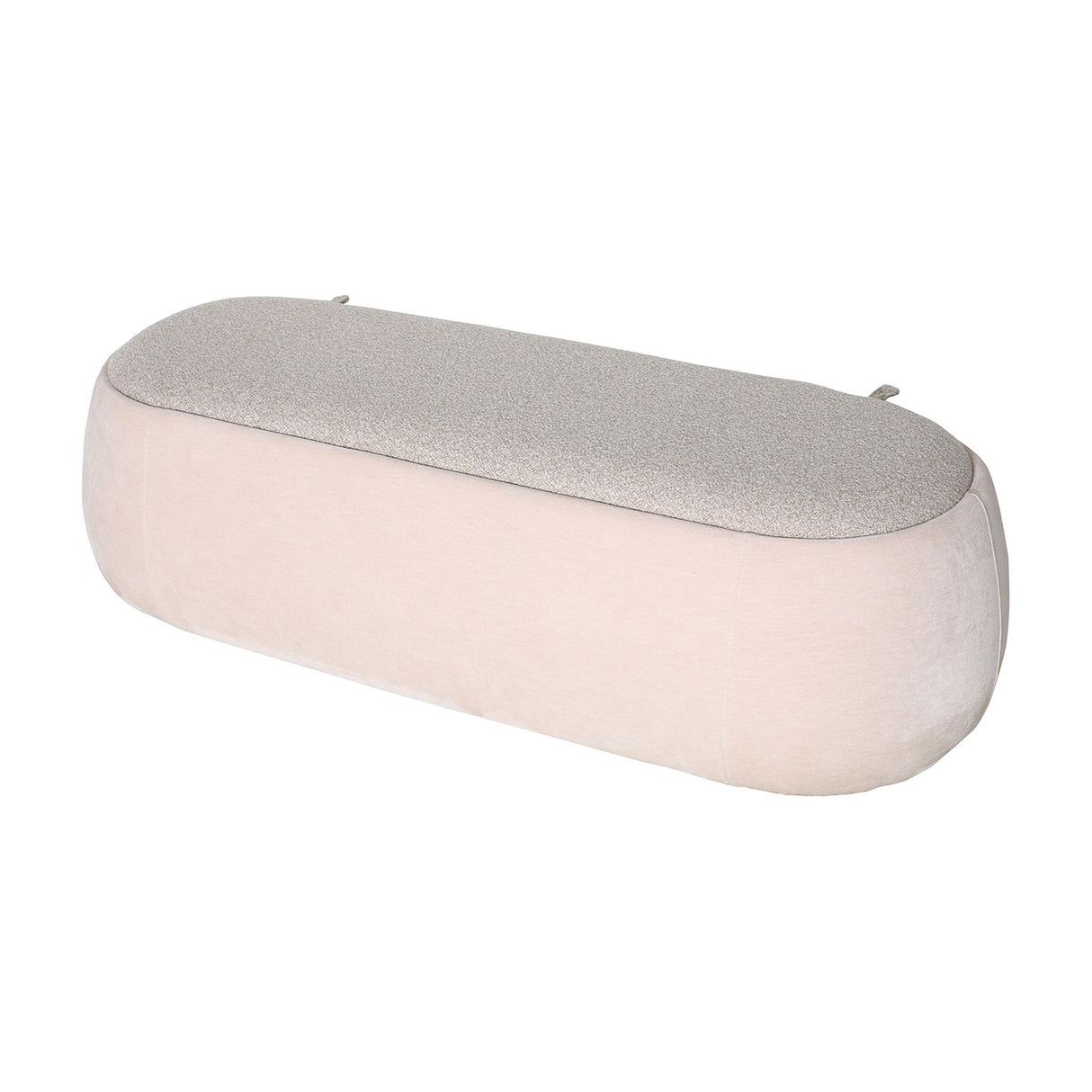 Velvet Boucle Storage Ottoman – Cream