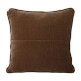 Libra Interiors Piped Plush Velvet Cushion in brown, square 45x45cm with corded piping and a slip pocket back, shown on a plain background.