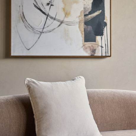 Piped Velvet Cushion – Cream