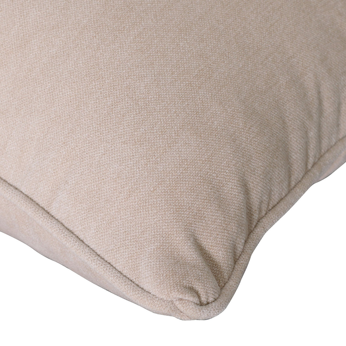 Piped Velvet Cushion – Cream