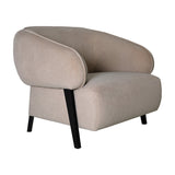 Brushed Velvet Curved Accent Armchair – Beige