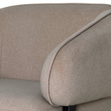 Brushed Velvet Curved Accent Armchair – Beige